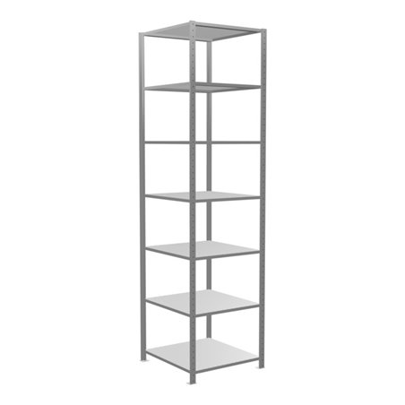 Schulte Grundregal 'Steckregal MULTIplus150', 3000 x 750 x 800 mm Abmessung, 7 Fachböden, Kreuzstrebe verzinkt