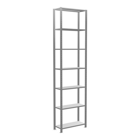 Schulte Grundregal 'Steckregal MULTIplus150', 3000 x 750 x 300 mm Abmessung, 7 Fachböden, Kreuzstrebe verzinkt