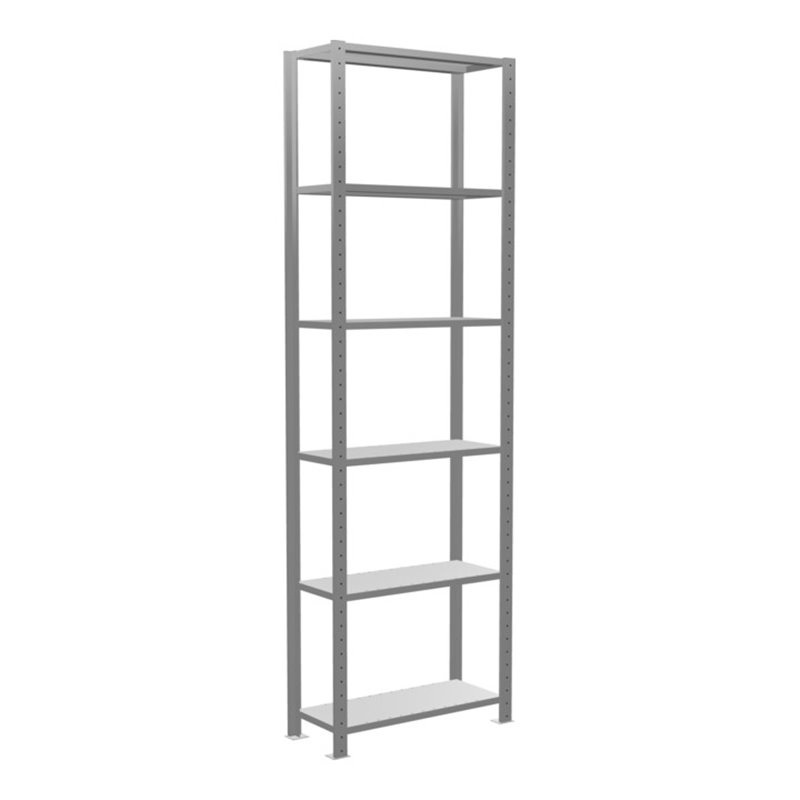 Schulte Grundregal 'Steckregal MULTIplus150', 2500 x 750 x 300 mm Abmessung, 6 Fachböden, Kreuzstrebe verzinkt