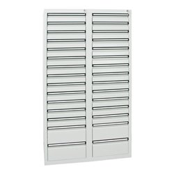 Stumpf Schubladenschrank Serie STS 410, 30 Schubladen lichtgrau (26x100, 4x200mm)