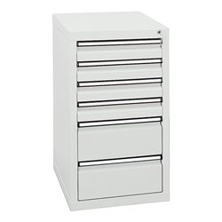 Stumpf Schubladenschrank Serie STS 410, 6 Schubladen lichtgrau (4x100, 2x200mm)