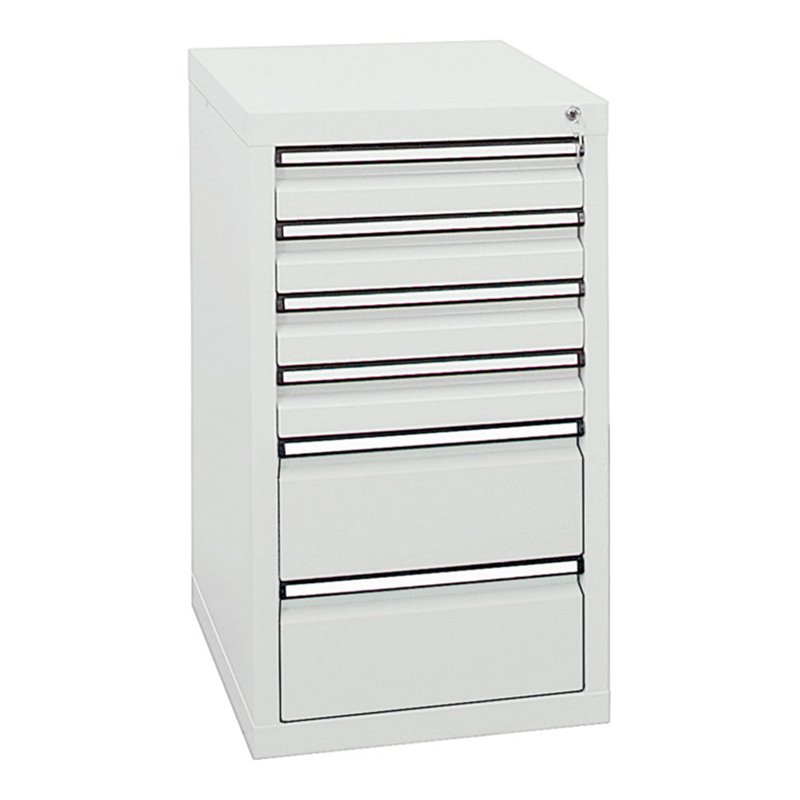 Stumpf Schubladenschrank Serie STS 410, 6 Schubladen lichtgrau (4x100, 2x200mm)