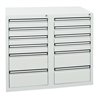 Stumpf Schubladenschrank Serie STS 410, 12 Schubladen lichtgrau (8x100, 4x200mm)