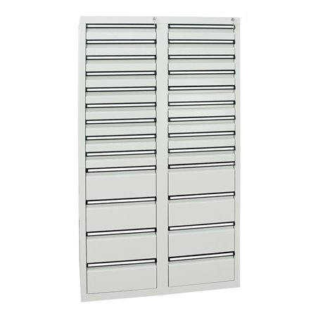 Stumpf Schubladenschrank Serie STS 410, 26 Schubladen lichtgrau (18x100, 8x200mm)