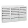 Stumpf Schubladenschrank Serie STS 410, 18 Schubladen lichtgrau (12x100, 6x200mm)