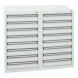 Stumpf Schubladenschrank Serie STS 410, 16 Schubladen lichtgrau (16x100mm)