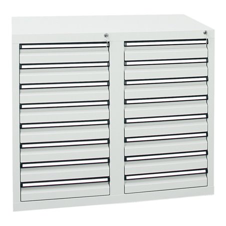 Stumpf Schubladenschrank Serie STS 410, 16 Schubladen lichtgrau (16x100mm)