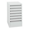 Stumpf Schubladenschrank Serie STS 410, 7 Schubladen lichtgrau (6x100, 1x200mm)