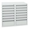 Stumpf Schubladenschrank Serie STS 410, 14 Schubladen lichtgrau (12x100, 2x200mm)