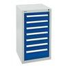 Stumpf Schubladenschrank Serie T-100/35-1, 7 Schubladen enzianblau (6x100, 1x200mm)