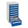 Stumpf Schubladenschrank Serie T-100/35-1, 7 Schubladen enzianblau (6x100, 1x200mm)