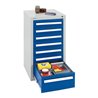 Stumpf Schubladenschrank Serie T-100/35-1, 7 Schubladen enzianblau (6x100, 1x200mm)