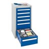 Stumpf Schubladenschrank Serie T-100/35-1, 6 Schubladen enzianblau (4x100, 2x200mm)