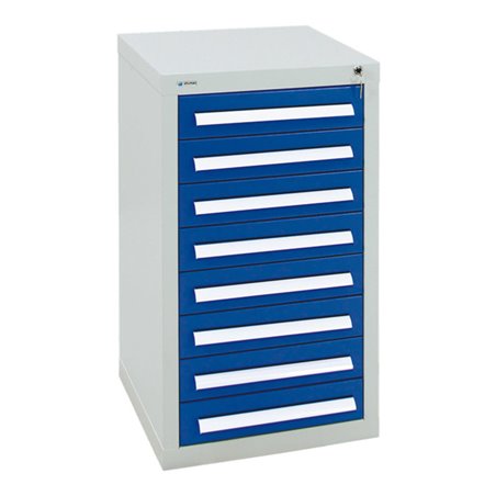 Stumpf Schubladenschrank Serie T-100/35-1, 8 Schubladen enzianblau (8x100mm)