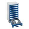 Stumpf Schubladenschrank Serie T-100/35-1, 8 Schubladen enzianblau (8x100mm)