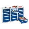 Stumpf Schubladenschrank Serie T-100/35-3, 18 Schubladen enzianblau (12x100, 6x200mm)
