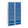 Stumpf Schubladenschrank Serie T-100/35-4, 30 Schubladen enzianblau (26x100, 4x200mm)