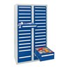 Stumpf Schubladenschrank Serie T-100/35-4, 30 Schubladen enzianblau (26x100, 4x200mm)