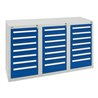 Stumpf Schubladenschrank Serie T-100/35-3, 21 Schubladen enzianblau (18x100, 3x200mm)