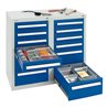 Stumpf Schubladenschrank Serie T-100/35-2, 12 Schubladen enzianblau (8x100, 4x200mm)