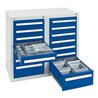 Stumpf Schubladenschrank Serie T-100/35-2, 14 Schubladen enzianblau (12x100, 2x200mm)