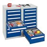 Stumpf Schubladenschrank Serie T-100/35-2, 14 Schubladen enzianblau (12x100, 2x200mm)