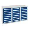 Stumpf Schubladenschrank Serie T-100/35-3, 24 Schubladen enzianblau (24x100mm)