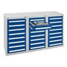 Stumpf Schubladenschrank Serie T-100/35-3, 24 Schubladen enzianblau (24x100mm)
