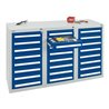 Stumpf Schubladenschrank Serie T-100/35-3, 24 Schubladen enzianblau (24x100mm)