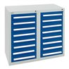 Stumpf Schubladenschrank Serie T-100/35-2, 16 Schubladen enzianblau (16x100mm)