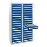 Stumpf Schubladenschrank Serie T-100/35-4, 34 Schubladen enzianblau (34x100mm)