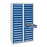 Stumpf Schubladenschrank Serie T-100/35-4, 34 Schubladen enzianblau (34x100mm)