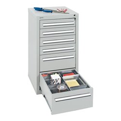 Stumpf Schubladenschrank Serie T-100/35-1, 6 Schubladen lichtgrau (4x100, 2x200mm)