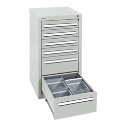 Stumpf Schubladenschrank Serie T-100/35-1, 6 Schubladen lichtgrau (4x100, 2x200mm)