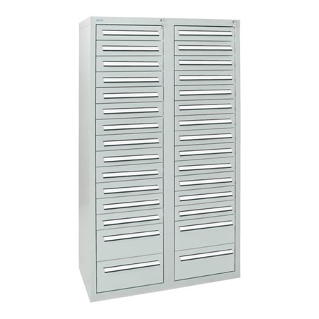 Stumpf Schubladenschrank Serie T-100/35-4, 30 Schubladen lichtgrau (26x100, 4x200mm)
