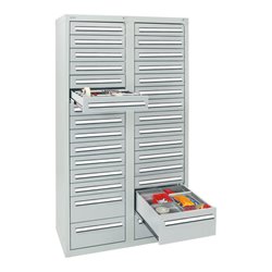 Stumpf Schubladenschrank Serie T-100/35-4, 30 Schubladen lichtgrau (26x100, 4x200mm)