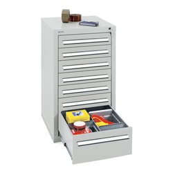 Stumpf Schubladenschrank Serie T-100/35-1, 7 Schubladen lichtgrau (6x100, 1x200mm)