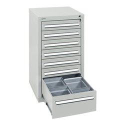 Stumpf Schubladenschrank Serie T-100/35-1, 7 Schubladen lichtgrau (6x100, 1x200mm)