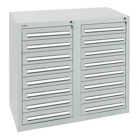 Stumpf Schubladenschrank Serie T-100/35-2, 16 Schubladen lichtgrau (16x100mm)