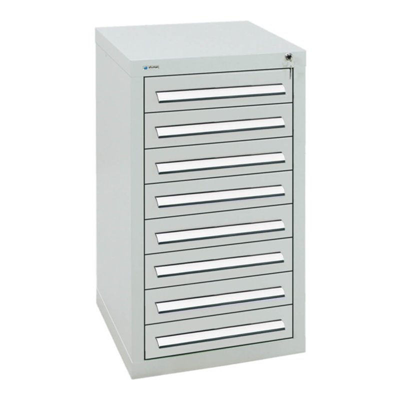 Stumpf Schubladenschrank Serie T-100/35-1, 8 Schubladen lichtgrau (8x100mm)