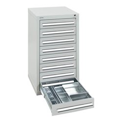 Stumpf Schubladenschrank Serie T-100/35-1, 8 Schubladen lichtgrau (8x100mm)