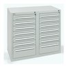 Stumpf Schubladenschrank Serie T-100/35-2, 14 Schubladen lichtgrau (12x100, 2x200mm)