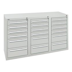 Stumpf Schubladenschrank Serie T-100/35-3, 18 Schubladen lichtgrau (12x100, 6x200mm)