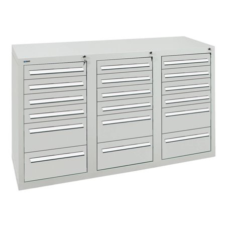 Stumpf Schubladenschrank Serie T-100/35-3, 18 Schubladen lichtgrau (12x100, 6x200mm)