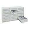 Stumpf Schubladenschrank Serie T-100/35-3, 18 Schubladen lichtgrau (12x100, 6x200mm)