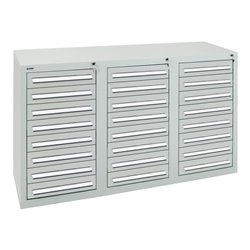 Stumpf Schubladenschrank Serie T-100/35-3, 24 Schubladen lichtgrau (24x100mm)