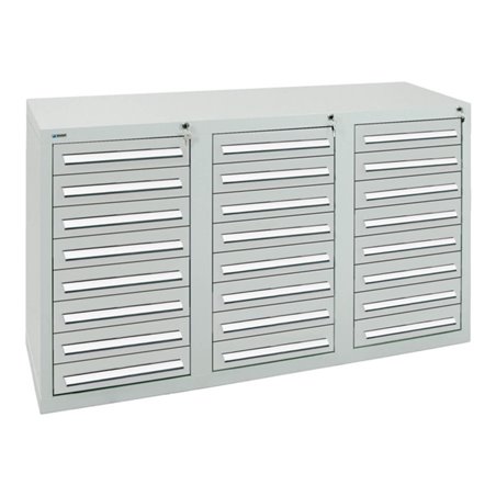 Stumpf Schubladenschrank Serie T-100/35-3, 24 Schubladen lichtgrau (24x100mm)