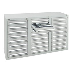 Stumpf Schubladenschrank Serie T-100/35-3, 24 Schubladen lichtgrau (24x100mm)