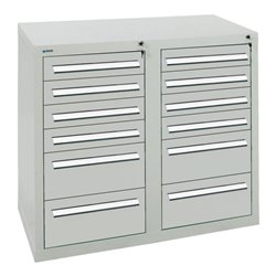 Stumpf Schubladenschrank Serie T-100/35-2, 12 Schubladen lichtgrau (8x100, 4x200mm)