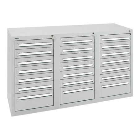 Stumpf Schubladenschrank Serie T-100/35-3, 21 Schubladen lichtgrau (18x100, 3x200mm)